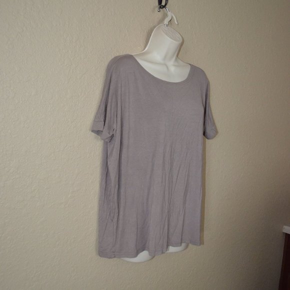 Sz S Tutu & Lilli Taupe Oversized Stretchy T Shirt Top - Picture 4 of 6